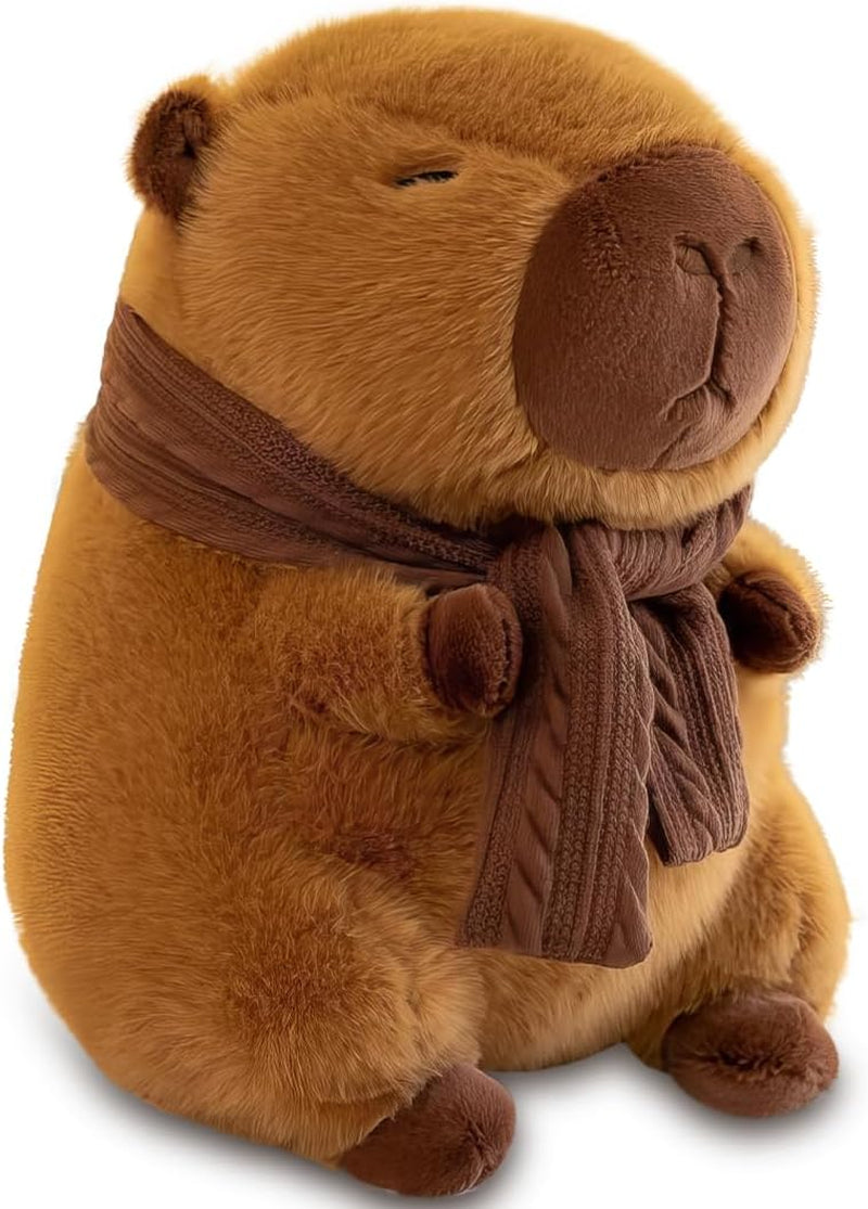 Capybara - Peluche a Forma Di Maialino, 25 Cm, Con Foulard, Simpatica Simulazione, Giocattolo Di Peluche, Regalo per Adulti E Bambini