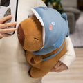 Cute Shark Head Backpack Plush Toy with Capybara Design Adorable Stuffed Doll Birthday and Holiday Gift for Kids or Friends