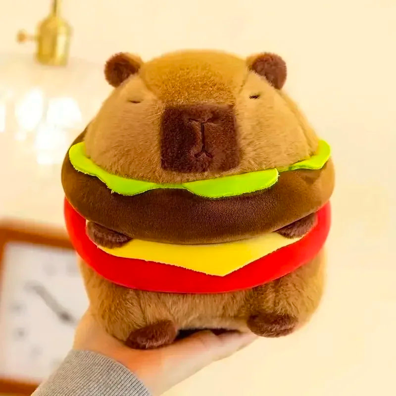 Capybara Plush Toy in the Shape of a 20Cm/7.87Inch Hamburger, Capibara Plush Toy in the Shape of a Hamburger, Best Holiday Gifts
