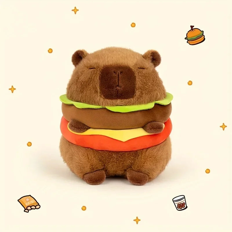 Capybara Plush Toy in the Shape of a 20Cm/7.87Inch Hamburger, Capibara Plush Toy in the Shape of a Hamburger, Best Holiday Gifts