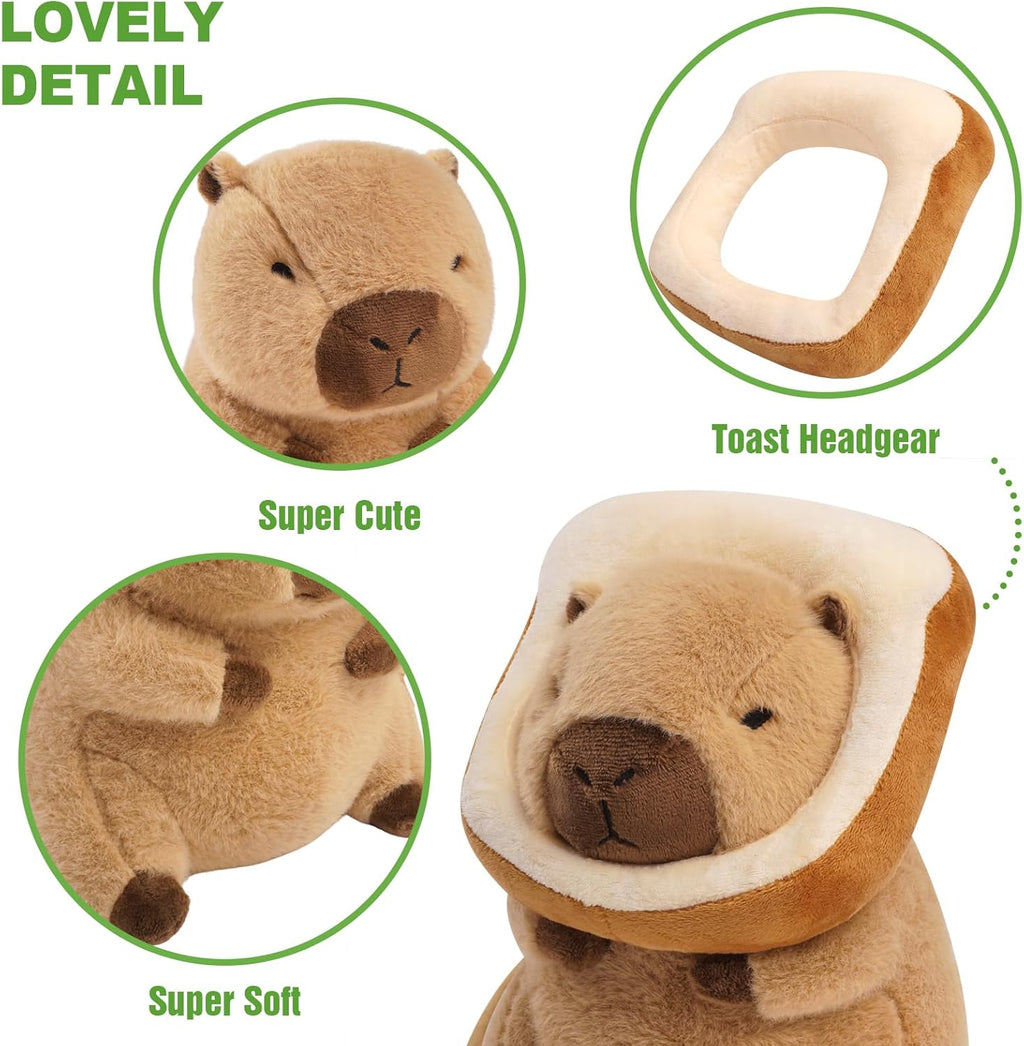 Peluche Capybara, Peluche Kawaii Capybara, Cuscino in Peluche, Regalo per Bambini E Bambine, 3 Anni (Pane, 35 Cm)