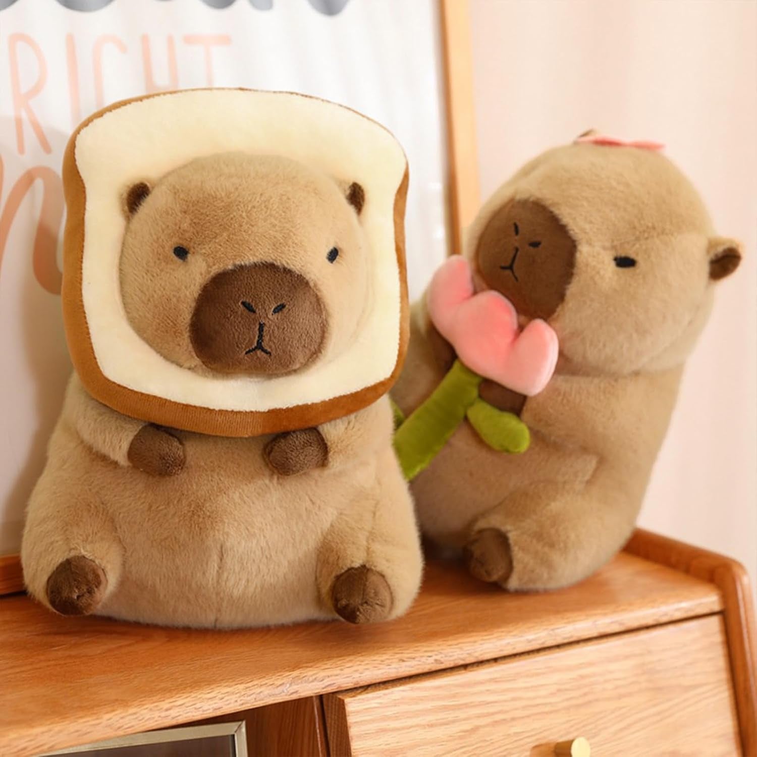 Peluche Capybara, Peluche Kawaii Capybara, Cuscino in Peluche, Regalo per Bambini E Bambine, 3 Anni (Pane, 35 Cm)