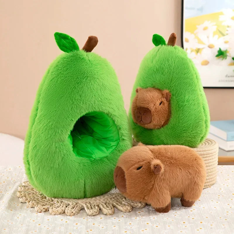 HOTSALE 35Cm Hut Plush Capibala Doll Soft Animal Avocado Mouse Plush Toys Avocado Doll Children'S Gift Capybara Pillow @@@