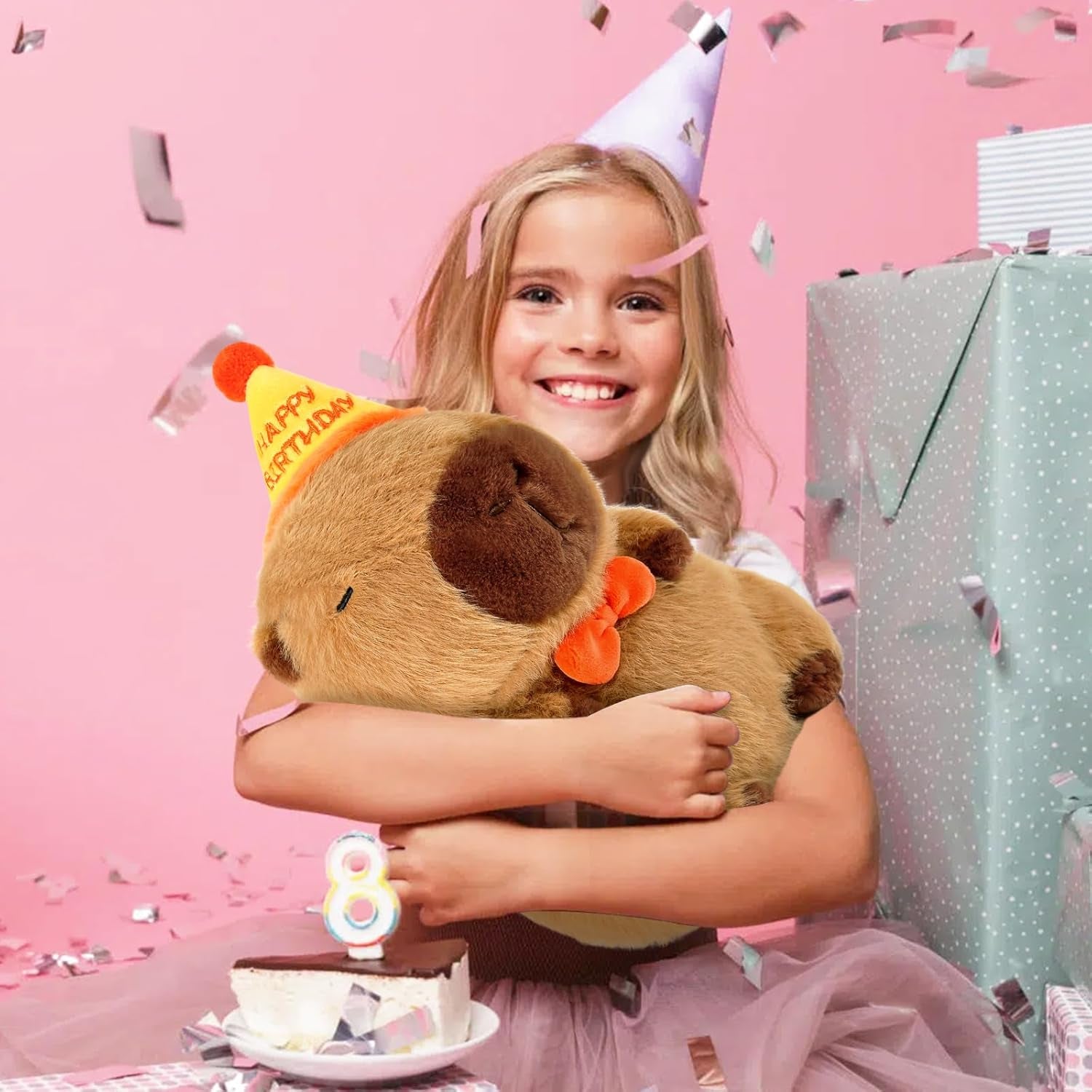 - Peluche Capybara Kawaii, Cuscino in Peluche, Giocattolo, Regalo per Bambini Ragazze Di 3+ Anni (Compleanno, 35 Cm)