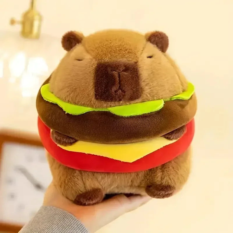 Capybara Plush Toy in the Shape of a 20Cm/7.87Inch Hamburger, Capibara Plush Toy in the Shape of a Hamburger, Best Holiday Gifts