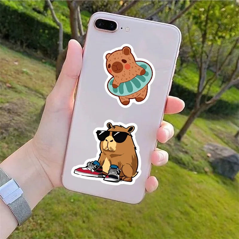 10/30/50PCS Cute Capybara PVC Sticker Aesthetic Decoration Scrapbooking Sketchbook Korean Stationery School Supplies