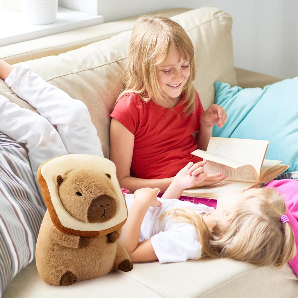 Peluche Capybara, Peluche Kawaii Capybara, Cuscino in Peluche, Regalo per Bambini E Bambine, 3 Anni (Pane, 35 Cm)