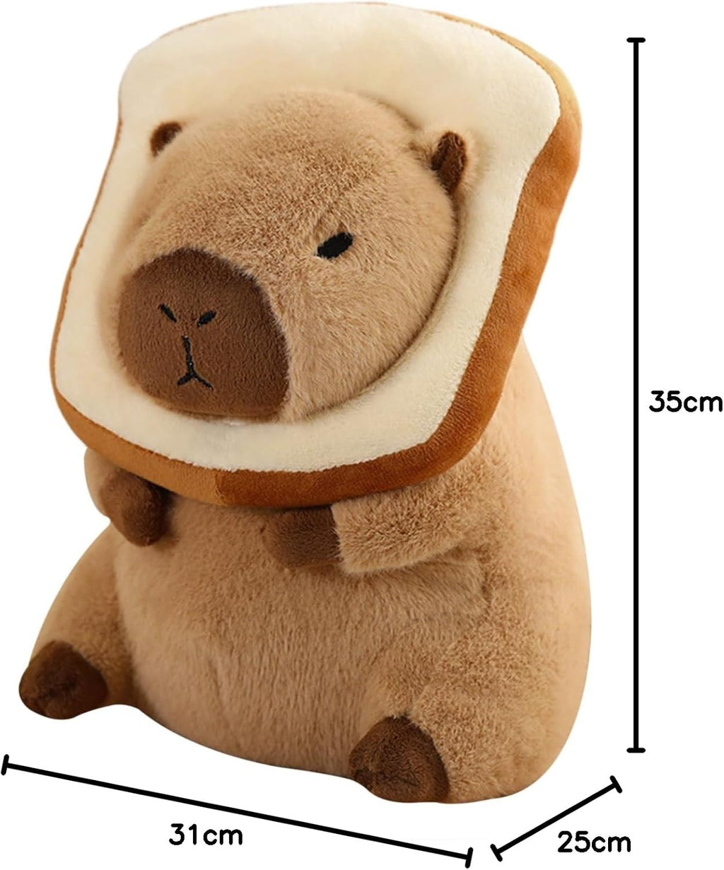 Peluche Capybara, Peluche Kawaii Capybara, Cuscino in Peluche, Regalo per Bambini E Bambine, 3 Anni (Pane, 35 Cm)