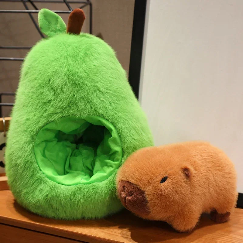 HOTSALE 35Cm Hut Plush Capibala Doll Soft Animal Avocado Mouse Plush Toys Avocado Doll Children'S Gift Capybara Pillow @@@
